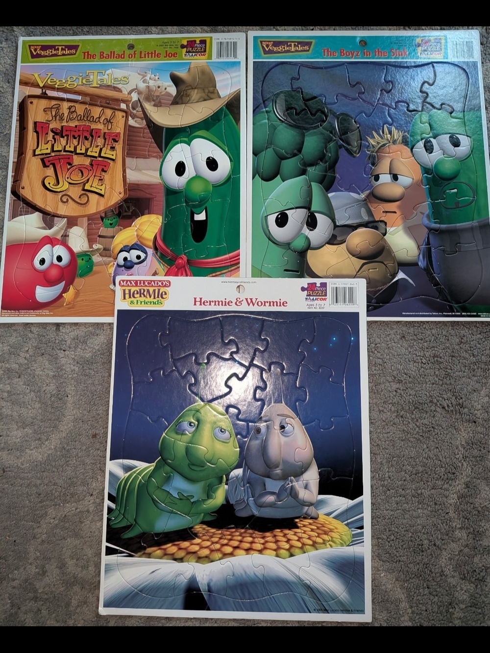 VeggieTales And Hermie & Wormie Puzzle Lot